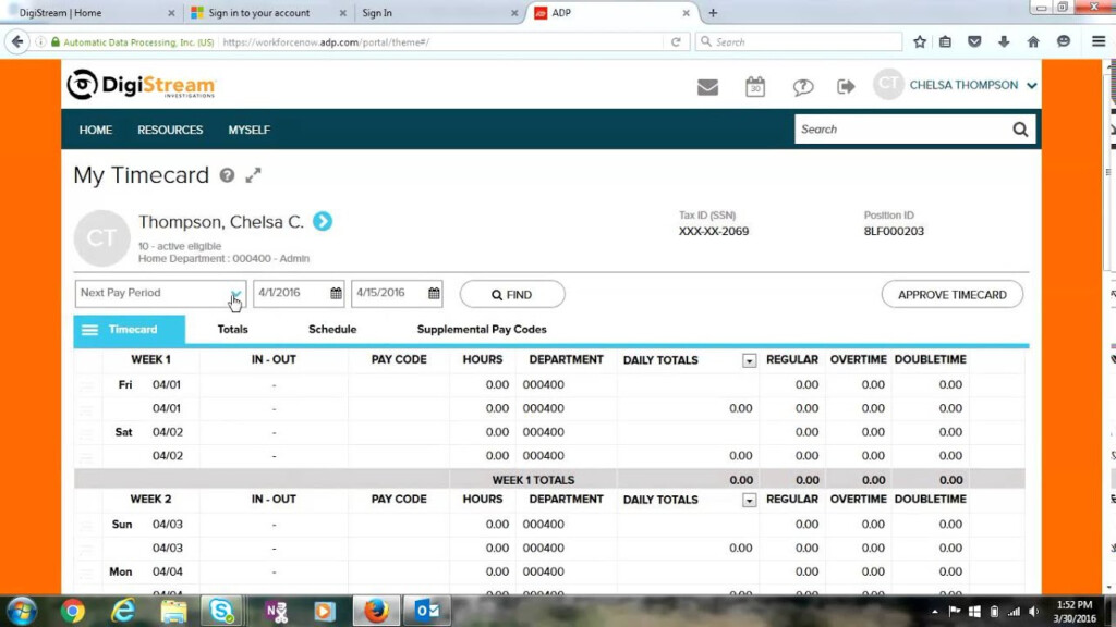 Adp Time Card Conversion Chart