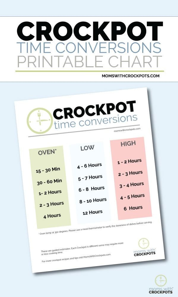 Crock Pot Cooking Times Chart For Meat