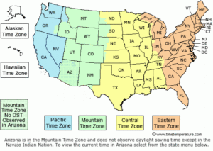 Eastern And Central Time Zone Boundary Line In United States