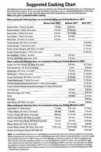 George Foreman Grill Cooking Chart Cooking On The Grill Cooking And