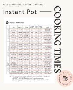 Instant Pot Cooking Times with Free Download Recipes Minimalist