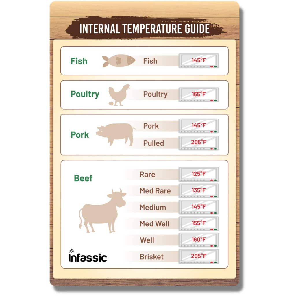 Internal Temperature Guide Magnet Meat Temperature Chart Beef Chicken 