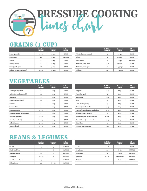 Pressure Cooker Meat Time Chart - TimeChart.net